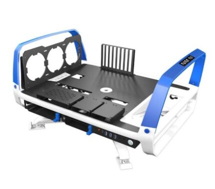 CH-IXF2WL+1065 #3. In Win X-Frame 2.0 Limited Edition Open-Frame Chassis - White/Blue (Includes Signature Series 1065W PSU)