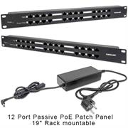 720342_Rack_mount.jpg. Intellinet 12 Port Passive PoE Patch Panel - 24 Port Patch Panel with 12 port RJ45 Data In and 12 port RJ45 Data and Power Out