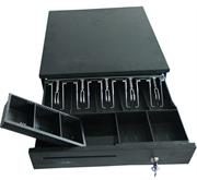 PSNT405.jpg. Postron Compact Drawer 5 Notes And 5 Coins Compartments Trays With RJ11 Interface - Colour Black- Built-in 3-Position Key Lock