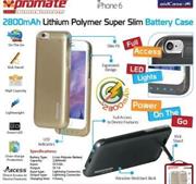 aidcase-i6-001.JPG. Promate aidCase-i6 2800mAh Lithium Polymer Super Slim Battery Case - Black