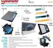 reel.air.JPG. Promate Reel.Air -360° Rotatable Case with Hand Strap and Detachable Smart Cover for iPad Air-Grey