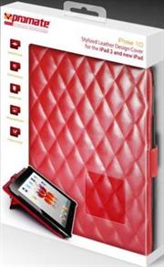 6161815965916.jpg. Promate iPose.10-Stylized Leather Design Cover for the iPad 2 and new iPad-Red