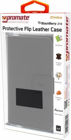 Promate Zimba Blackberry Z10 Protective Flip Leather book-style Case with inner card insert slot for holding credit cards 2 Big_Zimba - Black.jpg. Promate Zimba Blackberry Z10 Protective Flip Leather book-style Case with inner card insert slot for holding credit cards