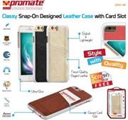 slit-i6-01.JPG. Promate Slit-i6 Classy Snap-On leather case with card slot For iPhone 6 Colour: Brown