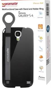 Pless-S4-Black-0.jpg. Promate Pless-S4 Multifunctional Case with a Stand and a Holder Ring for Samsung Galaxy S4-Black Retail Box 1 Year Warranty