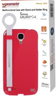 Pless-S4-Pink-0.jpg. Promate Pless-S4 Multifunctional Case with a Stand and a Holder Ring for Samsung Galaxy S4-Pink Retail Box 1 Year Warranty