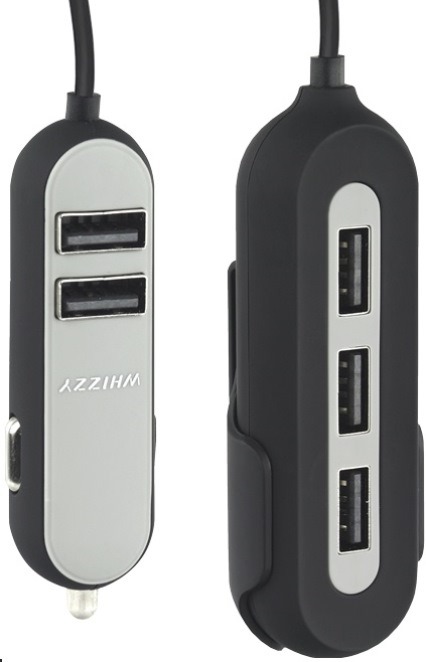Whizzy 5 Port USB Family Car Charger- Charges Up To 5 Devices Simultaneously Via Car Lighter Socket 2 Big_BE0133BLK-001.jpg. Whizzy 5 Port USB Family Car Charger- Charges Up To 5 Devices Simultaneously Via Car Lighter Socket