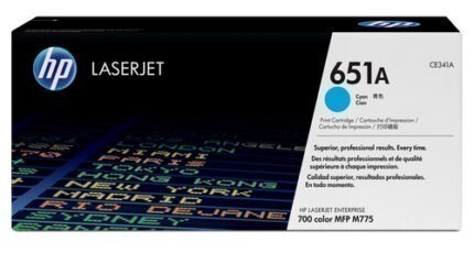 CE341A_default.jpg. HP 651A Cyan Toner Cartridge