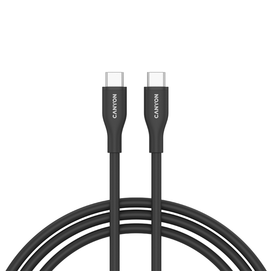CANYON cable CC60SC10 C-C 60W 1m Silicon Black 1 241209080010317846.jpg. CANYON cable CC60SC10 C-C 60W 1m Silicon Black