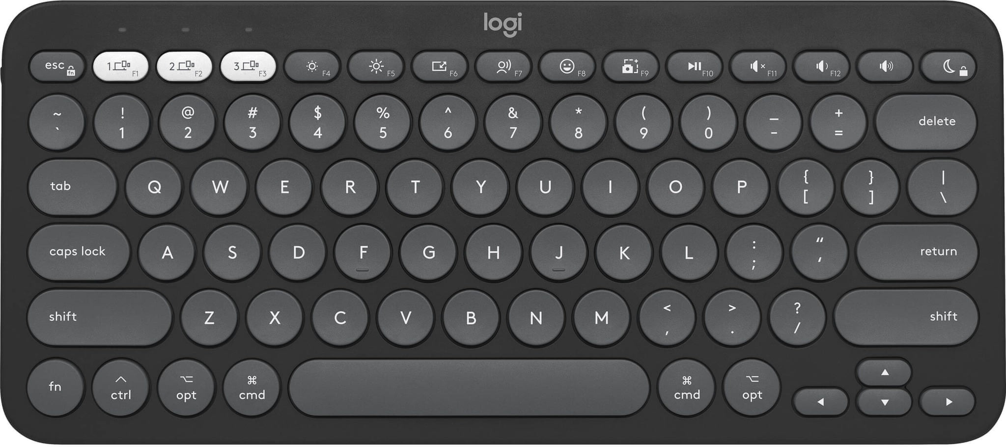 Logitech Pebble Keys 2 K380s Graphite Bluetooth Keyboard 2 920-011851_default.jpg. Logitech Pebble Keys 2 K380s Graphite Bluetooth Keyboard