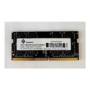MGFGBA8S320AEO3BAE17.jpg. 16GB D Memory | DDR4-3200Mhz | PC4-25600 | CL22 | 1.2V | SODIMM Notebook Memory Module