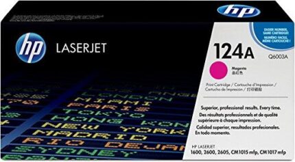 Q6003A#1.jpg. HP 124A LaserJet 2600/2605/1600 Magenta Print Cartridge. Approximate cartridge yield 2 000 pgs based on 5% coverage