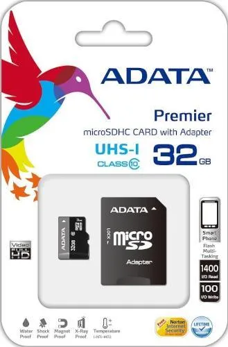 ADATA Premier 32Gb MicroSDXC Memory Card with SD adapter 1 SD-32GACU85 #1. ADATA Premier 32Gb MicroSDXC Memory Card with SD adapter