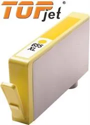TJ-655Y-001.jpg. TopJet Generic Replacement Ink Cartridge for HP 655XL CZ112AE - Page Yield 480 pages with 5% Coverage for HP Deskjet Ink Advantage 3525 / 4615 / 5525 / 4625 - High Yield Yellow