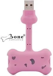 AP06041-p-01.JPG. Bone Collection Doggy Link Portable 2-port USB hub-USB 2.0 compliant and USB 1.1 compatible-No external power required-Flexible 'n' bendable design-Pink