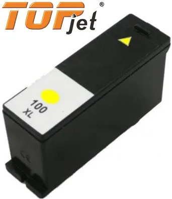 TopJet Generic Replacement Ink Cartridge for Lexmark 100XL LE14N1071BP - Page Yield 600 pages with 5% Coverage for Lexmark S305 / S405 / S505 / S605 / S815 / Pro 205 / Pro 705 / Pro 707 / Pro 805 / Pro 905 - High Yield Yellow 2 Big_TJ-100Y-001.jpg. TopJet Generic Replacement Ink Cartridge for Lexmark 100XL LE14N1071BP - Page Yield 600 pages with 5% Coverage for Lexmark S305 / S405 / S505 / S605 / S815 / Pro 205 / Pro 705 / Pro 707 / Pro 805 / Pro 905 - High Yield Yellow