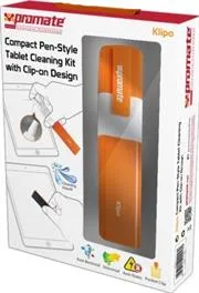 Klipo-8-0.jpg. Promate Klipo Compact Pen-Style Tablet Cleaning Kit with Clip-on Design Retail Box 1 Year Warranty