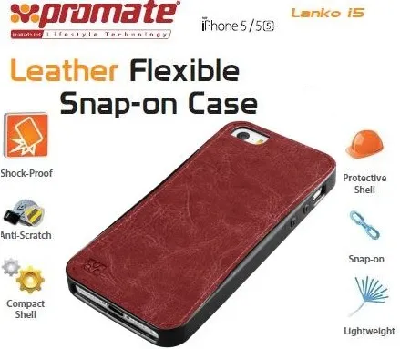 Promate Lanko.i5 iPhone 5 Hand-Crafted Leather Case 2 Big_Lank0.i5-brown-01.jpg. Promate Lanko.i5 iPhone 5 Hand-Crafted Leather Case