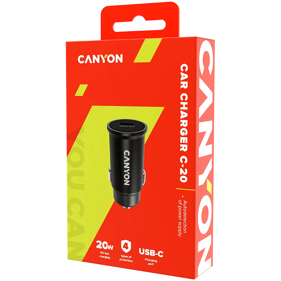 Canyon C-20, PD 20W Pocket size car charger, input: DC12V-24V, output: PD20 6 211203132323654769.jpg. Canyon C-20, PD 20W Pocket size car charger, input: DC12V-24V, output: PD20