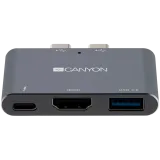 CANYON DS-1, Multiport Docking Station with 3 port, with Thunderbolt 3 Dual 1 CNS-TDS01DG. CANYON DS-1, Multiport Docking Station with 3 port, with Thunderbolt 3 Dual