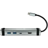 CNS-TDS03DG. CANYON DS-3, Multiport Docking Station with 4 ports:1*Type C male+1*Type C