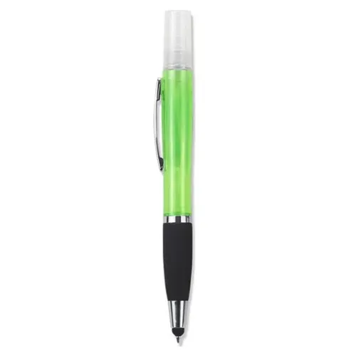 Geeko 3 in 1 Sanitizer Spray Stylus and Blue ink Pen- 3 Functions - Refillable Sanitizer Container with Spray Nozzle 2 Big_GKSSPGRN-01.jpg. Geeko 3 in 1 Sanitizer Spray Stylus and Blue ink Pen- 3 Functions - Refillable Sanitizer Container with Spray Nozzle