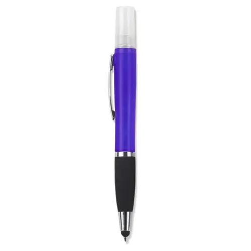 Geeko 3 in 1 Sanitizer Spray Stylus and Blue ink Pen- 3 Functions - Refillable Sanitizer Container with Spray Nozzle 2 Big_GKSSPPUR-01.jpg. Geeko 3 in 1 Sanitizer Spray Stylus and Blue ink Pen- 3 Functions - Refillable Sanitizer Container with Spray Nozzle
