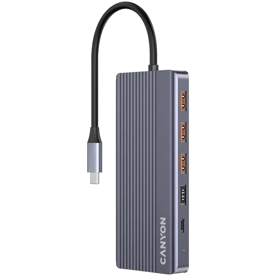 CANYON hub DS-16 13in1 4k USB-C Grey 2 240801160011911261.jpg. CANYON hub DS-16 13in1 4k USB-C Grey