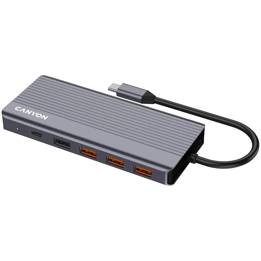 CANYON hub DS-16 13in1 4k USB-C Grey 3 240801160012035664.jpg. CANYON hub DS-16 13in1 4k USB-C Grey