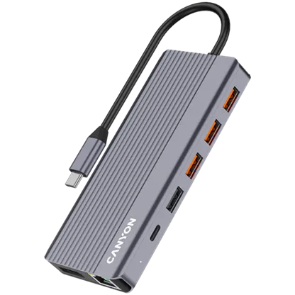 CANYON hub DS-16 13in1 4k USB-C Grey 6 240801160011947983.jpg. CANYON hub DS-16 13in1 4k USB-C Grey