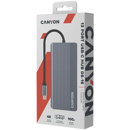 CANYON hub DS-16 13in1 4k USB-C Grey 7 240801160012276566.jpg. CANYON hub DS-16 13in1 4k USB-C Grey
