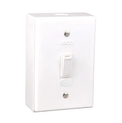 Lesco LSS Range 1 Lever 1 Way Switch Shrink Wrapped Surface Box - Fully assembled complete with extension box and retaining screws 3 Big_LS6142SW-header-1.jpg. Lesco LSS Range 1 Lever 1 Way Switch Shrink Wrapped Surface Box - Fully assembled complete with extension box and retaining screws