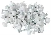 Noble Round Cable Clips 7mm White100 Pieces per pack- The Noble 6mm Round Cable Clips with Nail are used to attach cables to walls 2 NobleCableClips-001.jpg. Noble Round Cable Clips 7mm White100 Pieces per pack- The Noble 6mm Round Cable Clips with Nail are used to attach cables to walls