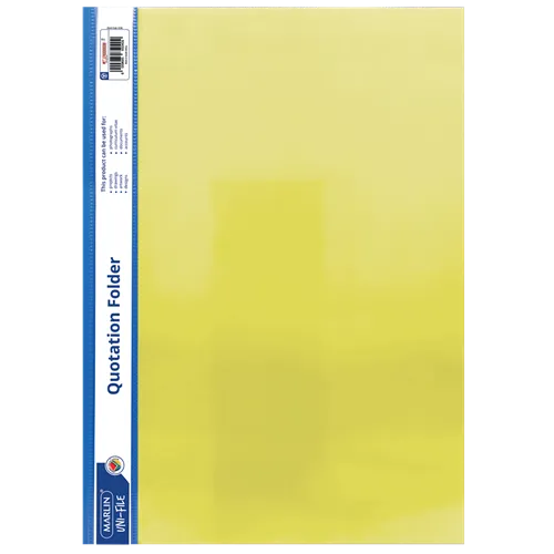 Marlin A4 Yellow Quotation and Presentation Folder- Clear Front 2 Big_6009685850409YEL-header2352422.png. Marlin A4 Yellow Quotation and Presentation Folder- Clear Front
