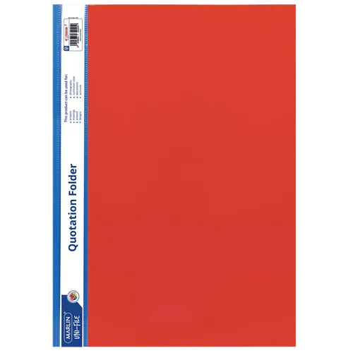 Marlin A4 Red Quotation and Presentation Folder- Clear View Front 2 Big_6009685850409RED-header35422.png. Marlin A4 Red Quotation and Presentation Folder- Clear View Front