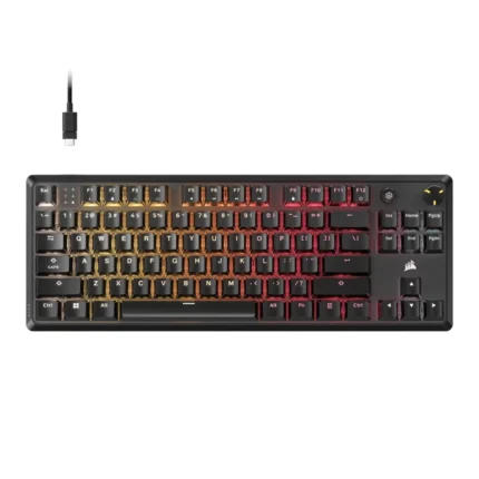 CH-911911E-NA_Corsair_K70_CORE_TKL_RGB_Mechanical_. CORSAIR K70 CORE TKL RGB Mechanical Gaming Keyboard - CORSAIR MLX Red v2 Linear Switches - Sound Dampening - Rotary Dial