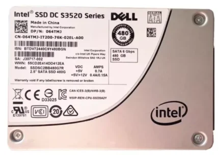 064TMJ.jpg. 480GB Dell / Intel (SSDSC2BB480G7R), DC S3520, 2.5", SATA III 6Gb/s MLC Enterprise SSD