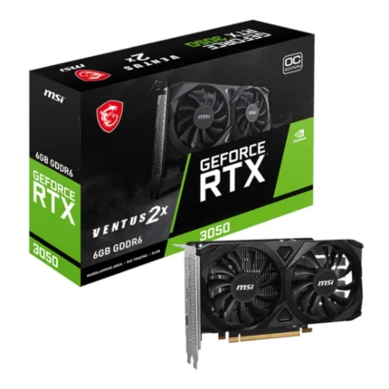 RTX3050VENTUS2XE6GOC-WR-01.jpg. MSI GeForce RTX 3050 VENTUS 2X E 6GB OC Graphics Card