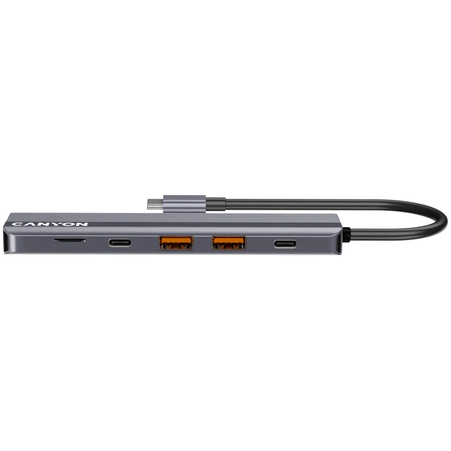CANYON hub DS-17 6in1 4k USB-C Grey 5 240801160013356490.jpg. CANYON hub DS-17 6in1 4k USB-C Grey