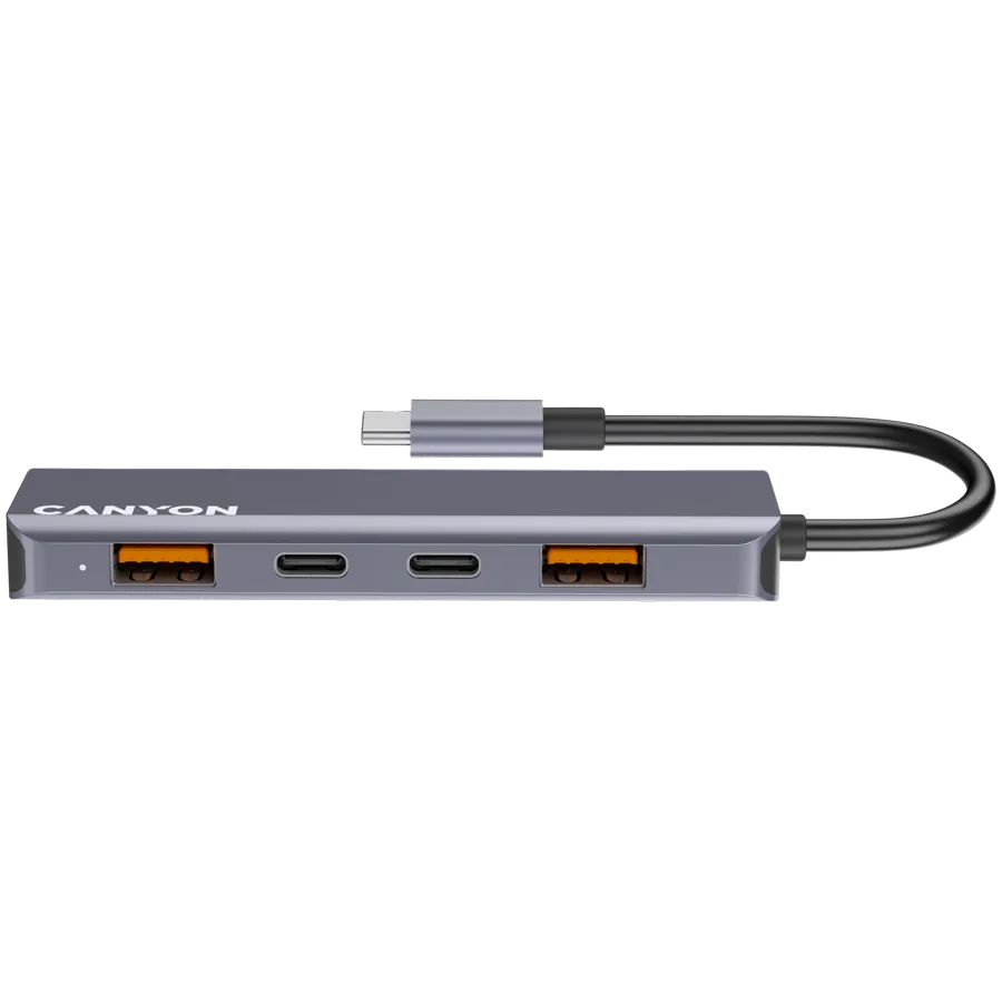 CANYON hub DS-18 5in1 USB-C Grey 1 241101150049721106.jpg. CANYON hub DS-18 5in1 USB-C Grey