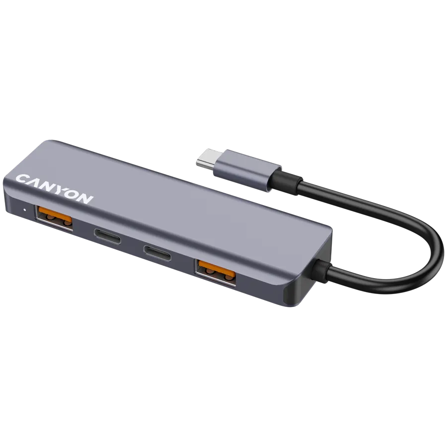CANYON hub DS-18 5in1 USB-C Grey 2 241101150049621727.jpg. CANYON hub DS-18 5in1 USB-C Grey