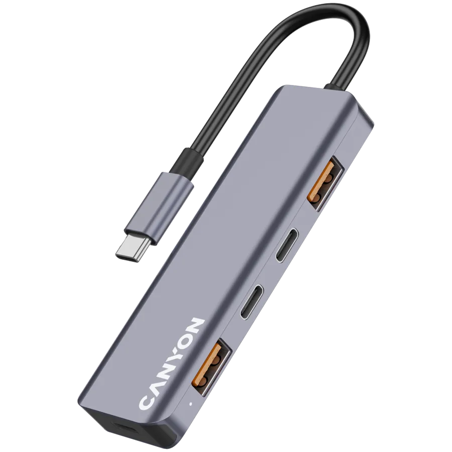 CANYON hub DS-18 5in1 USB-C Grey 4 241101150049854338.jpg. CANYON hub DS-18 5in1 USB-C Grey