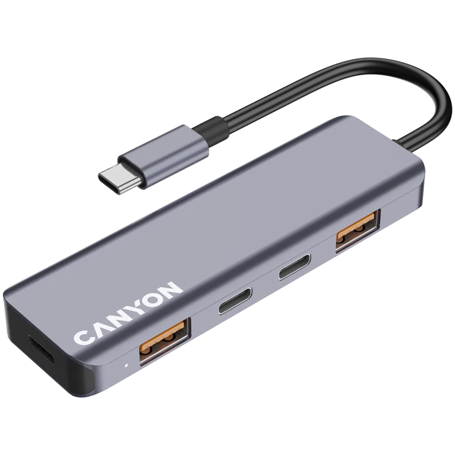 CANYON hub DS-18 5in1 USB-C Grey 5 241101150049995086.jpg. CANYON hub DS-18 5in1 USB-C Grey