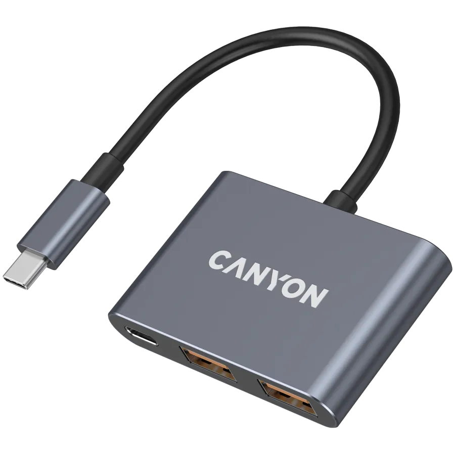 CANYON hub DS-3 3in1 USB-C Dark Grey 2 250221110009785885.jpg. CANYON hub DS-3 3in1 USB-C Dark Grey