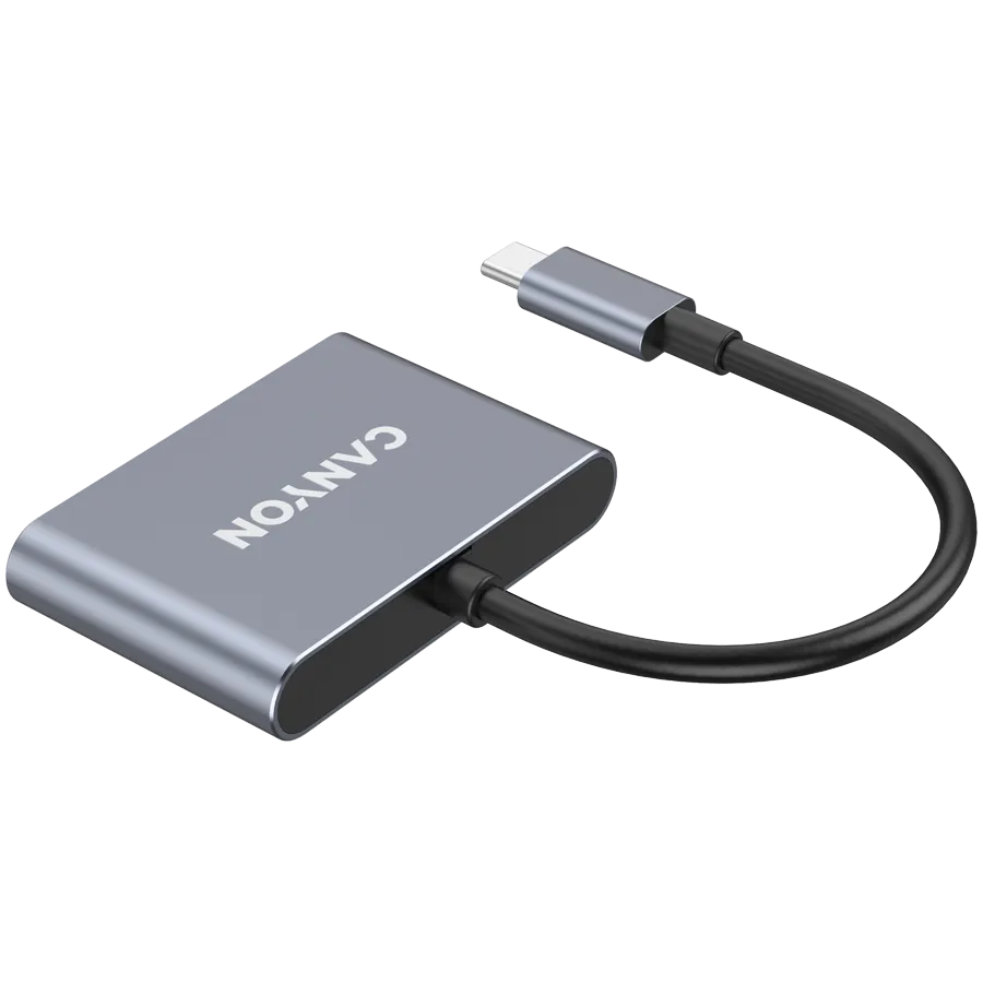 CANYON hub DS-3 3in1 USB-C Dark Grey 4 250221110009867630.jpg. CANYON hub DS-3 3in1 USB-C Dark Grey