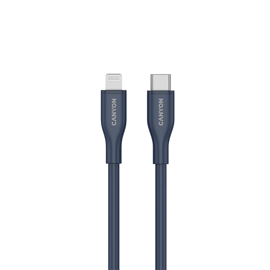 CANYON cable CLNM60 C-L 60W MFI 1m Silicon Blue 2 241209080009096820.jpg. CANYON cable CLNM60 C-L 60W MFI 1m Silicon Blue