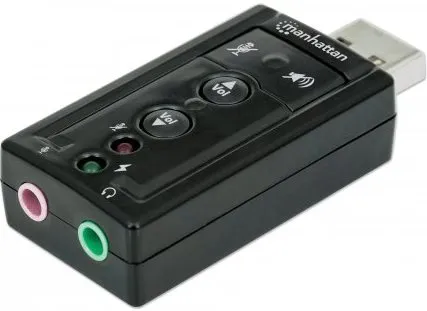Manhattan HiSpeed USB 3D 7.1 Sound Adapter 1 Big_151429pro.jpg. Manhattan HiSpeed USB 3D 7.1 Sound Adapter
