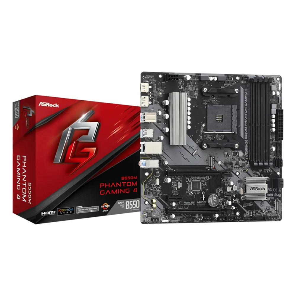 ASRock B550 Phantom Gaming 4 AM4 M-ATX Motherboard 1 B550M-PHANTOM-GAMING-4_ASRock-B550-Phantom-Gaming-. ASRock B550 Phantom Gaming 4 AM4 M-ATX Motherboard