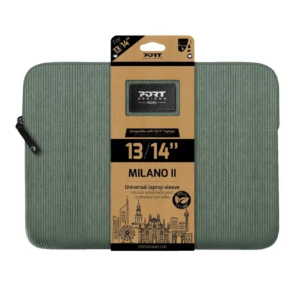 140722_Port-Designs-Milano-II-Eco-13-14-inch-Unive. Port Designs Milano II Eco 13/14" Universal Laptop Sleeve - Sage Green