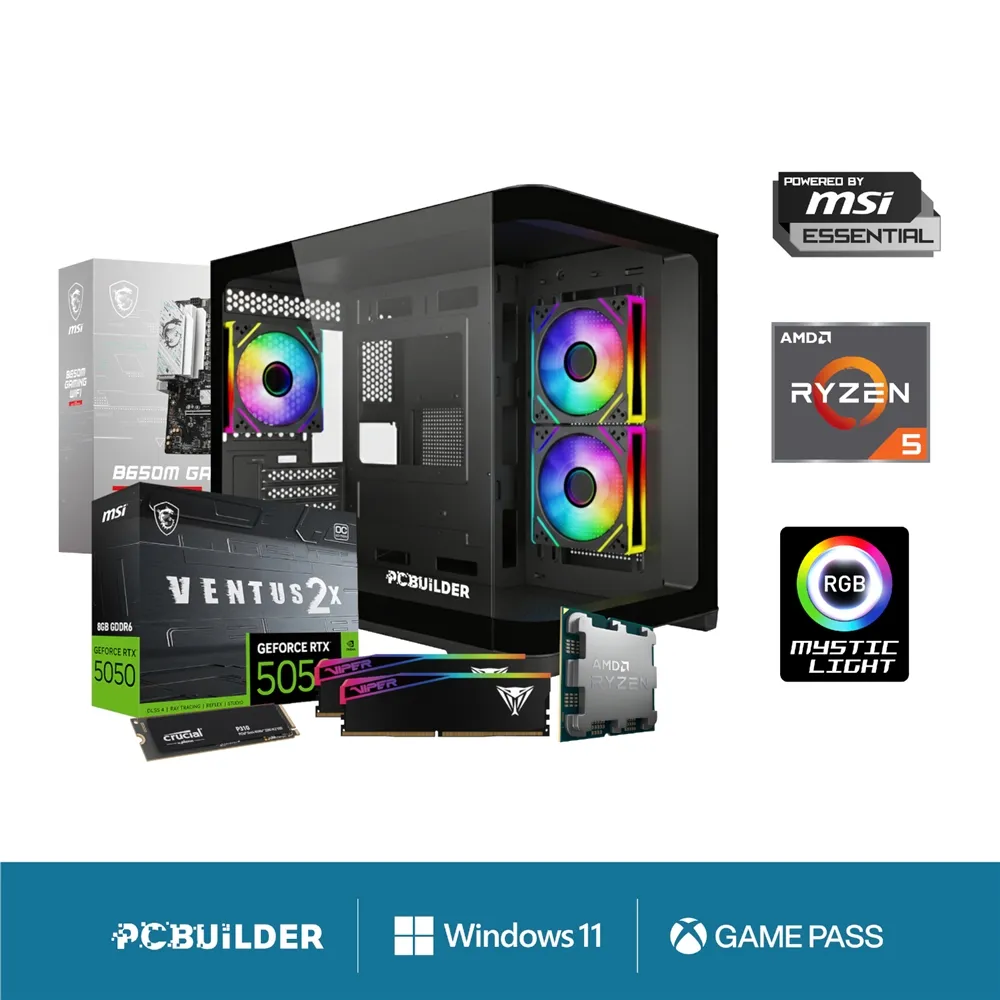 PCBuilder Ryzen 5 8400F RECON Windows 11 Gaming PC 1 PCB_RECON_02_PCBuilder-Ryzen-5-8400F-RECON-Windows. PCBuilder Ryzen 5 8400F RECON Windows 11 Gaming PC